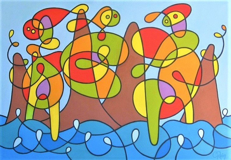 Painting: THE FLOOD, 46 by 32 inches